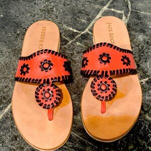 JACK ROGERS Boating Jacks  8.5 / FIRE RED/MIDNIG